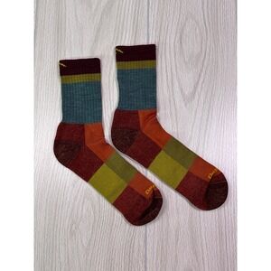 Darn Tough 1924 Teal Micro Crew Lightweight Cushion Merino Wool Hiking Socks L